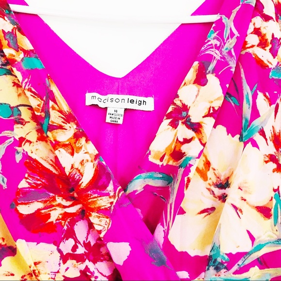 Madison Leigh Pink Floral Maxi Flow Dress Size 14 - Picture 5 of 9